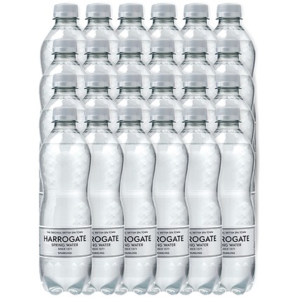Harrogate Sparkling Water, Plastic Bottles, 500ml, Pack of 24