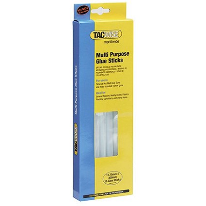 Tacwise Multipurpose Glue Sticks, 11.75x300mm, Clear, Pack 16