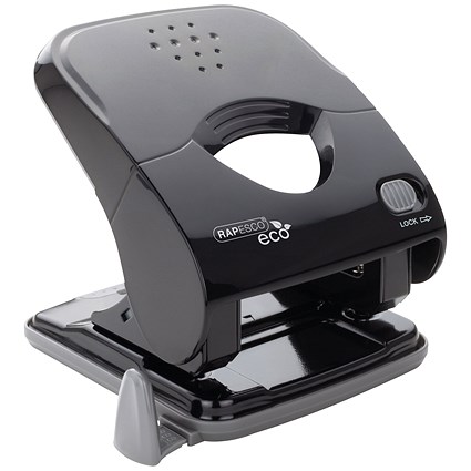 Rapesco ECO X5-40ps 2 Hole Punch, Capacity 40 Sheets, Black