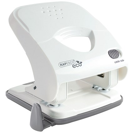 Rapesco ECO X5-40ps 2 Hole Punch, Capacity 40 Sheets, White