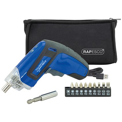 Rapesco Germ-Savvy Antibacterial Cordless Screwdriver, 3.6V, Blue Rapesco Germ-Savvy Antibacterial Cordless Screwdriver, 3.6V, Blue