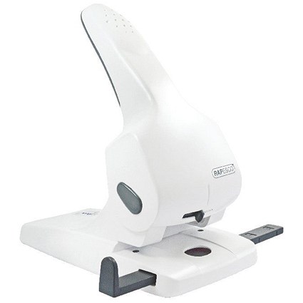 Rapesco Zero 65 Heavy-duty 2-Hole Punch, White, Punch capacity: 65 Sheets