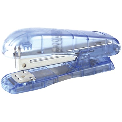 Half Strip Stapler Transparent Capacity 20 Sheets Blue