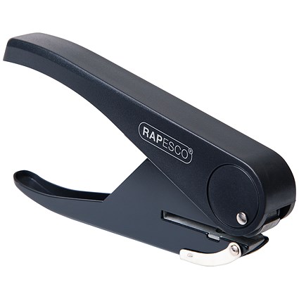 Rapesco Sole Single Hole Punch, Capacity 23 Sheets, Black