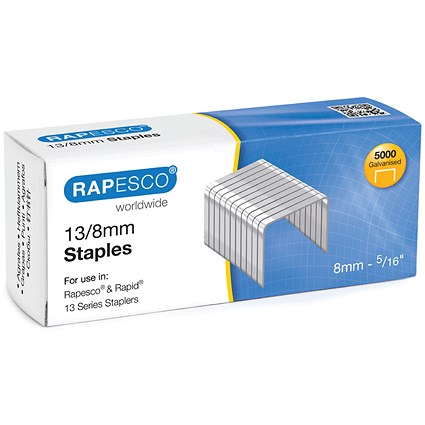 Rapesco 13/8mm Chisel Point Staples, Pack of 5000 Rapesco 13/8mm Chisel Point Staples, Pack of 5000