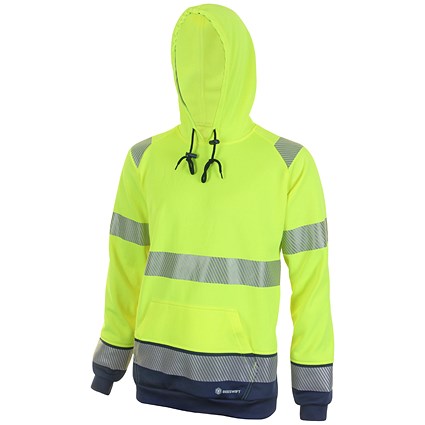 Beeswift High Visibility Two Tone Hoodie, Saturn Yellow & Navy Blue, Small Beeswift High Visibility Two Tone Hoodie, Saturn Yellow & Navy Blue, Small