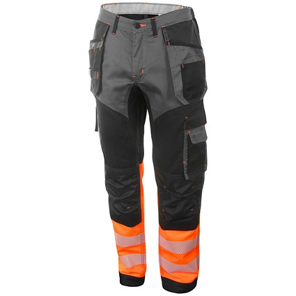 Beeswift High Visibility Two Tone Trousers, Orange & Black, 38T Beeswift High Visibility Two Tone Trousers, Orange & Black, 38T