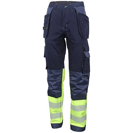Beeswift High Visibility Two Tone Trousers, Saturn Yellow & Navy Blue, 36T Beeswift High Visibility Two Tone Trousers, Saturn Yellow & Navy Blue, 36T