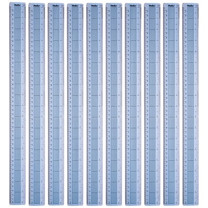 Helix Shatter Resistant Ruler Gridded 45cm Blue (Pack of 10)