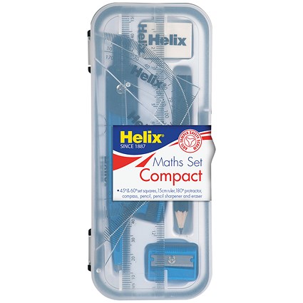 Helix Maths Set Handy Plastic Case (Pack of 12)