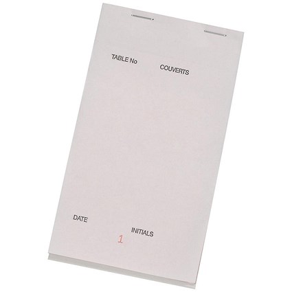 Prestige Carbonless Triplicate Service Pad, Numbered 1-50, 165x95mm, Pack of 50