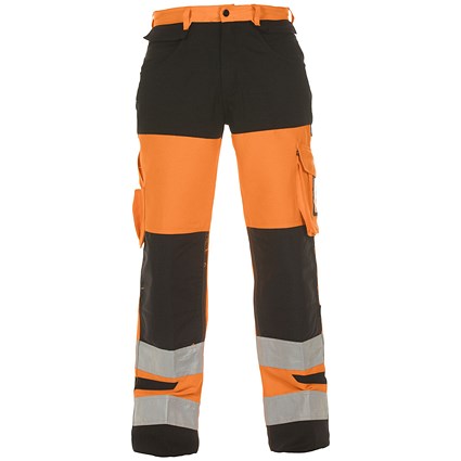 Hydrowear Hertford High Visibility Two Tone Trousers, Orange & Black, 40