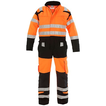 Hydrowear Hove High Visibility Two Tone Coveralls, Orange & Black, 34