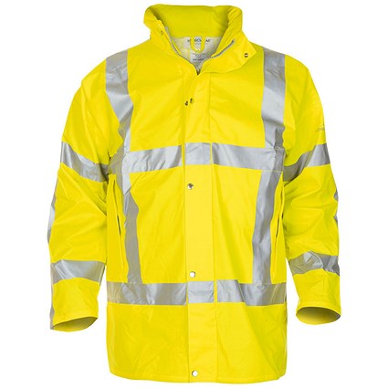 Hydrowear Neer Multi Hydrosoft Flame Retardant Anti-Static High Visibility Waterproof Parka, Saturn Yellow, Small Hydrowear Neer Multi Hydrosoft Flame Retardant Anti-Static High Visibility Waterproof Parka, Saturn Yellow, Small