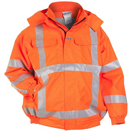 Hydrowear Moers Flame Retardant Anti-Static High Visibility Waterproof Pilot Jacket, Orange, Small