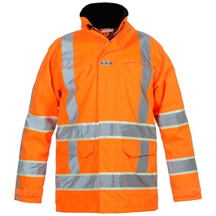 Hydrowear Italie High Visibility Glow In dark Parka, Orange, Large