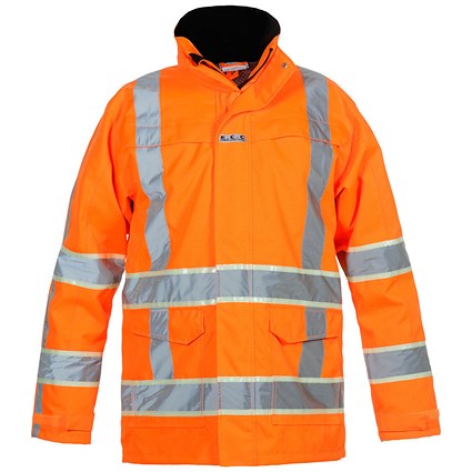 Hydrowear Italie High Visibility Glow In dark Parka, Orange, Large