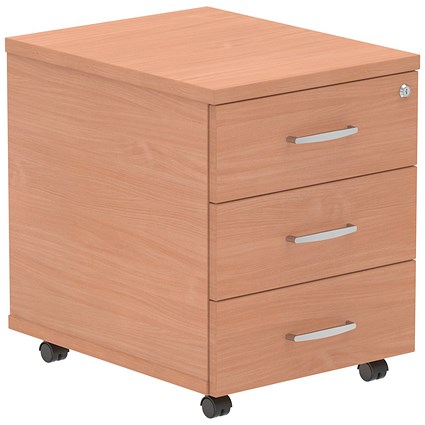 Impulse 3 Drawer Mobile Pedestal, Beech