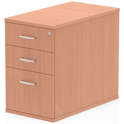 Impulse 3 Drawer Desk High Pedestal, 800mm Deep, Beech