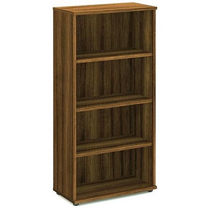 Impulse Tall Bookcase, 3 Shelves, 1600mm High, Walnut