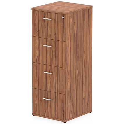 Impulse Foolscap Filing Cabinet, 4 Drawer, Walnut