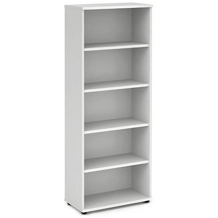 Impulse Tall Bookcase, 4 Shelves, 2000mm High, White