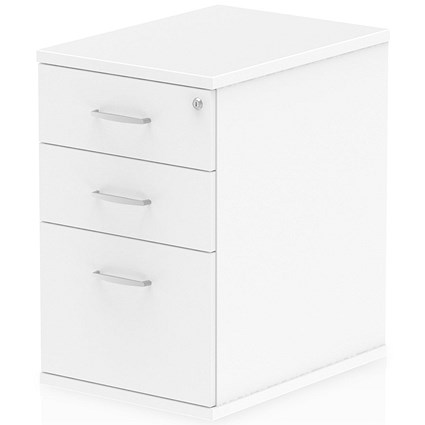 Impulse 3 Drawer Desk High Pedestal, 600mm Deep, White