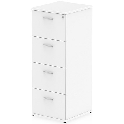 Impulse Foolscap Filing Cabinet, 4 Drawer, White