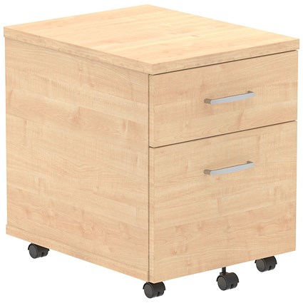 Impulse 2 Drawer Mobile Pedestal, Maple