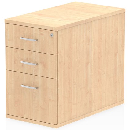 Impulse 3 Drawer Desk High Pedestal, 800mm Deep, Maple
