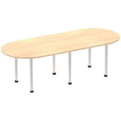 Impulse Boardroom Table, 2400mm, Maple, Silver Post Leg Impulse Boardroom Table, 2400mm, Maple, Silver Post Leg