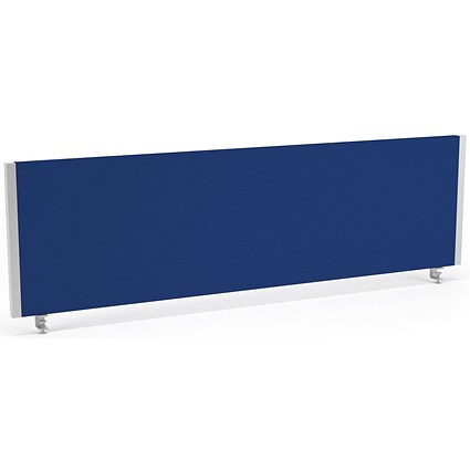 Impulse Evolve Desk Screen, 1400x400mm, Silver Frame, Blue