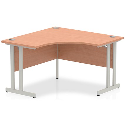 Impulse 1200mm Corner Desk, Silver Cantilever Leg, Beech