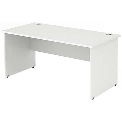 Impulse Panel End Desk, 1400mm Wide, White, Installed
