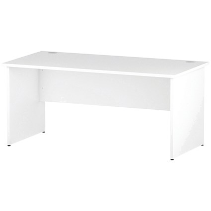 Impulse 1600mm Rectangular Desk, Panel End Leg, White