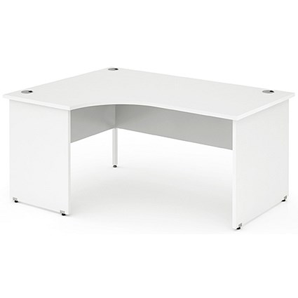 Impulse Panel End Corner Desk / Left Hand / 1400mm Wide / White / Installed