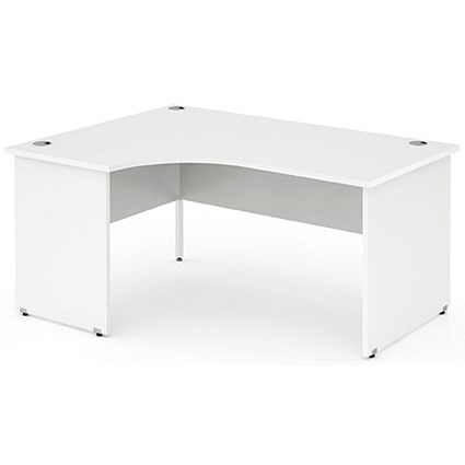 Impulse Panel End Corner Desk, Left Hand, 1800mm Wide, White, Installed