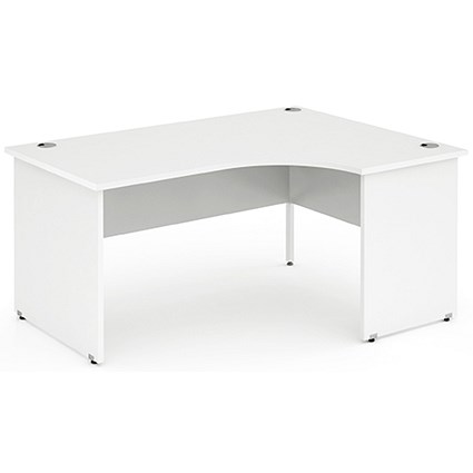 Impulse Panel End Corner Desk, Right Hand, 1800mm Wide, White, Installed