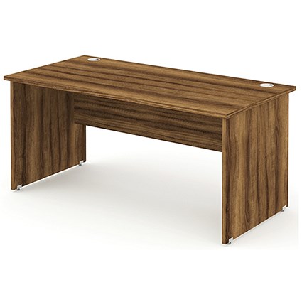 Impulse Panel End Desk, 1200mm Wide, Walnut, Installed