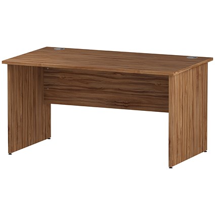 Impulse 1400mm Rectangular Desk, Panel End Leg, Walnut