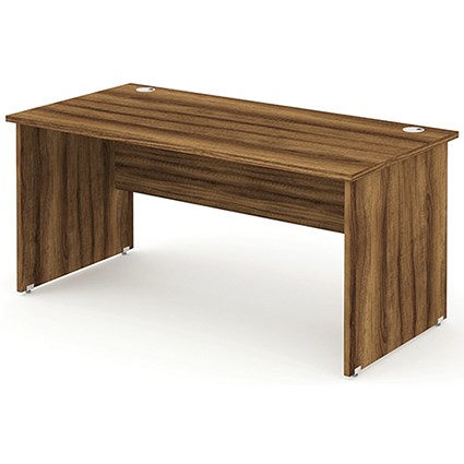 Impulse Panel End Desk, 1600mm Wide, Walnut, Installed