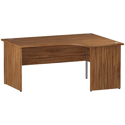 Impulse 1600mm Corner Desk, Right Hand, Panel End Leg, Walnut