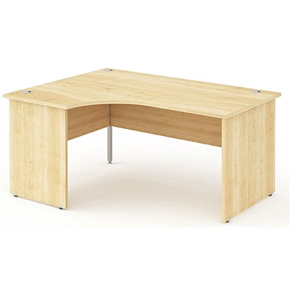 Impulse Panel End Corner Desk, Left Hand, 1600mm Wide, Maple, Installed