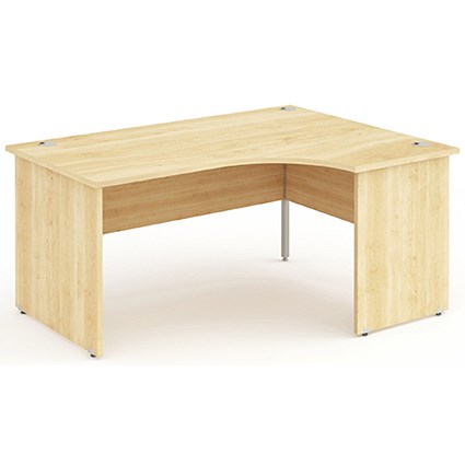 Impulse Panel End Corner Desk, Right Hand, 1600mm Wide, Maple, Installed