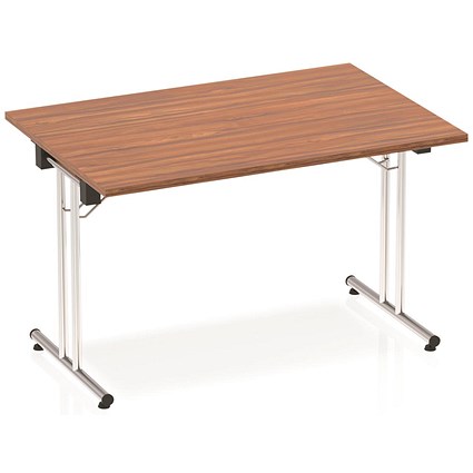 Impulse Rectangular Folding Table, 1200mm, Walnut