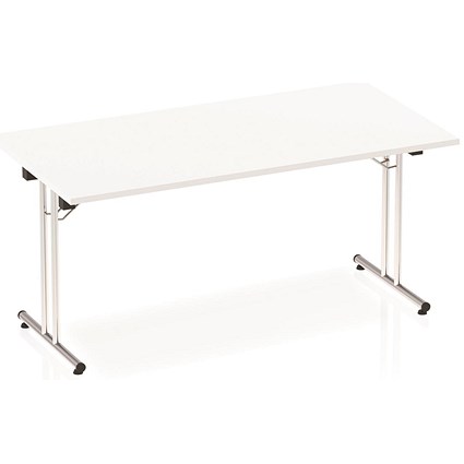 Impulse Rectangular Folding Table, 1600mm, White
