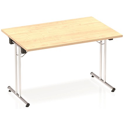 Impulse Rectangular Folding Table, 1200mm, Maple