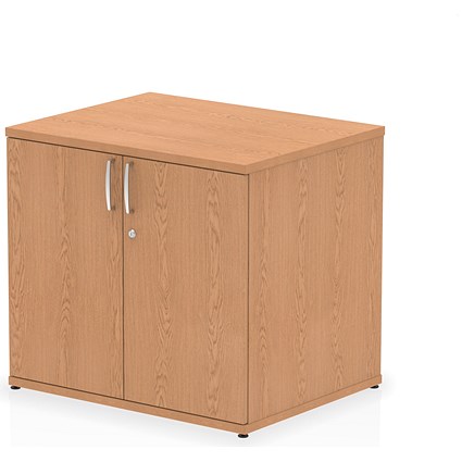 Impulse Desk High Cupboard, 1 Shelf, 730mm High, Oak