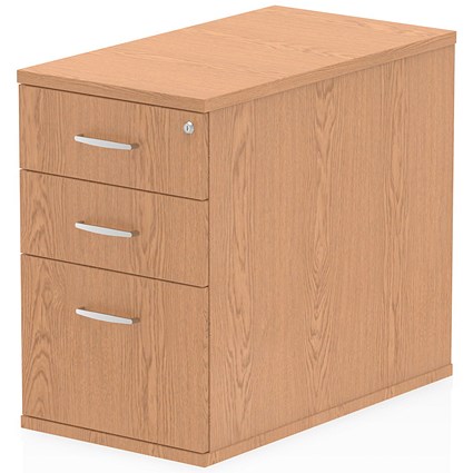 Impulse 3 Drawer Desk High Pedestal, 800mm Deep, Oak