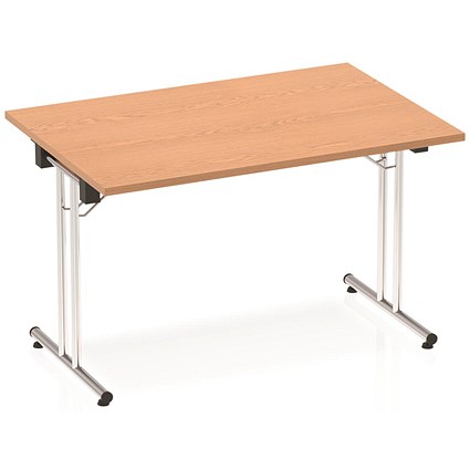 Impulse Rectangular Folding Table, 1200mm, Oak